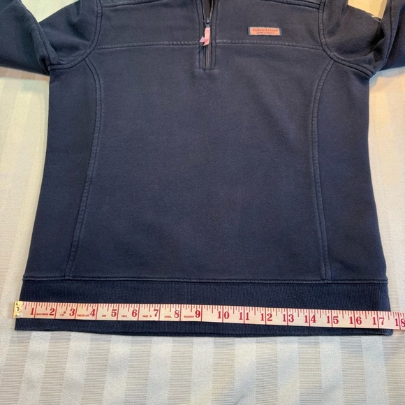 Vineyard Vines Womens Pullover 1/4‎ Zip Canvas Shoulder Navy Size S Sweatshirt - Picture 5 of 13